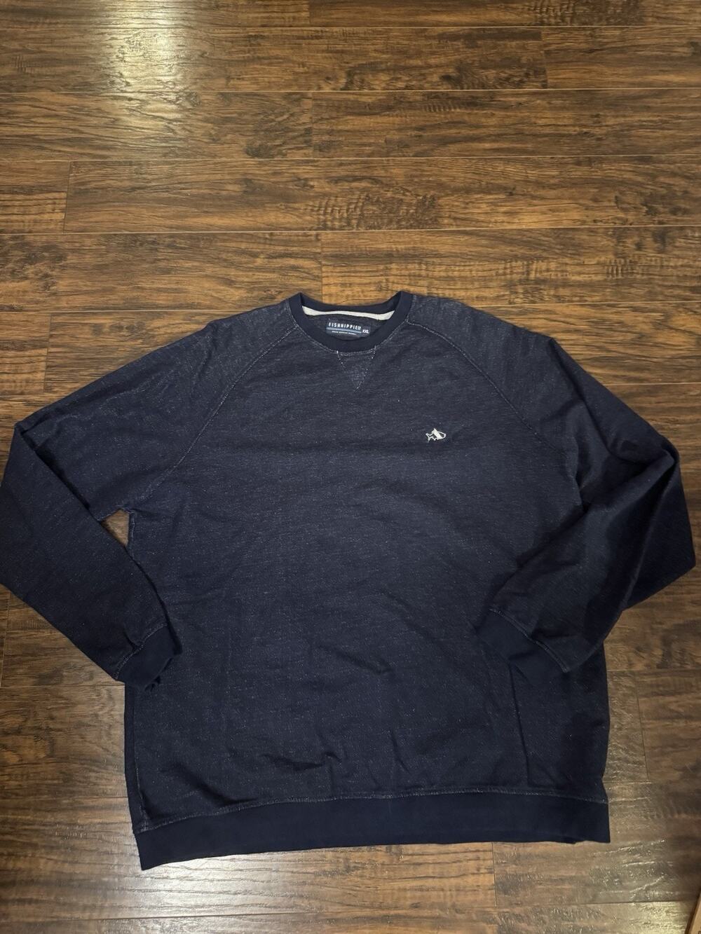 Fish Hippie Co Shirt Mens XXL Blue Long Sleeve Fishing Boat Graphic Logo